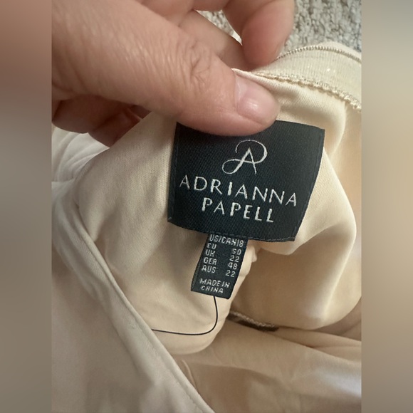 Adrianna Papell Elegant Cream One-Shoulder Dress size 18 new with tag - Picture 7 of 10